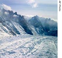 An aerial view of the Siachen a href=