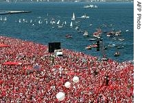 Demonstrators attend a rally in support of a href=