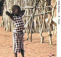 A refugee girl in Dodel, a Mauritanian refugee camp in Senegal