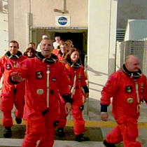 The seven person crew of the Endeavour