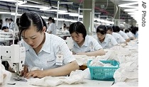 North Korean female workers at factory of South Korean apparel a href=