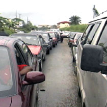 Nigeria, waiting in line for gasoline