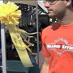 Yellow ribbons and the school colors of orange and a href=