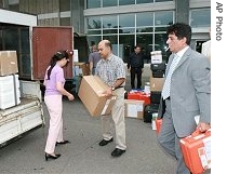 Adel Tolba, right, head of the International Atomic Energy Agency's (IAEA) a href=