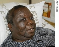 Zimbabwean opposition leader Morgan Tsvangirai is seen in bed at a local hospital in Harare, 14 a href=