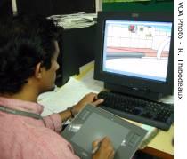 Cartoonist at work at Toonz Animation in Trivandrum  