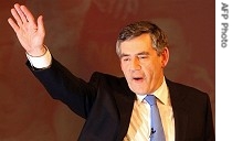 Gordon Brown receives applause after being confirmed as leader of British a href=