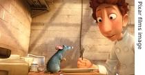 Remy and Linguini in scene from <i>Ratatouille</i>