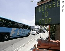 Traffic backs up at a vehicle checkpoint at Los Angeles International Airport after security measures were a href=