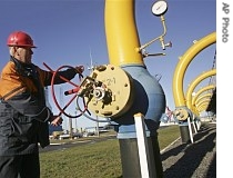 A Belarusian worker is on duty at a gas compressor station at the Yamal-Europe a href=