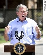 President Bush speaking in Biloxi, Mississippi 