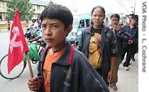 YCL members in central Kathmandu, 26 Jun 2007