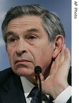 World Bank President Paul Wolfowitz takes part in a news conference at the International a href=